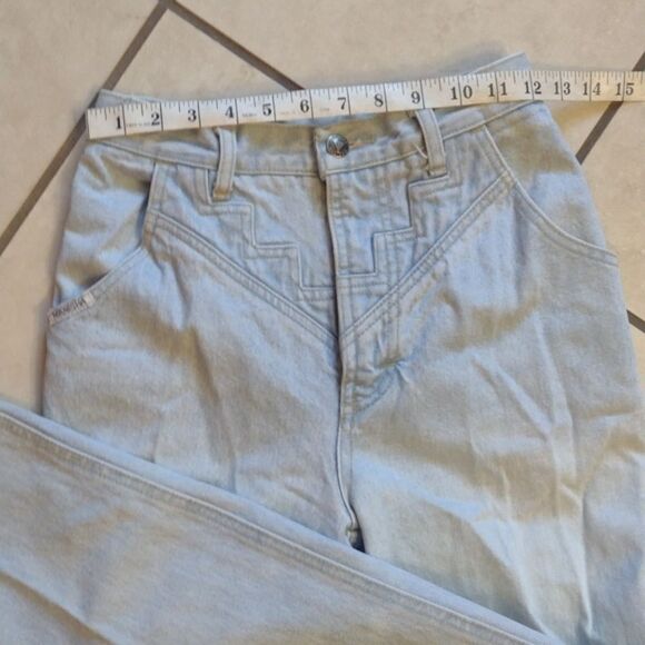 Vintage Manisha Western Bareback Jeans high rise tapered leg light blue sz 3 - Picture 9 of 11